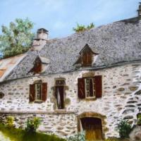 MAISON D'AUVERGNE(Huile sur toile)