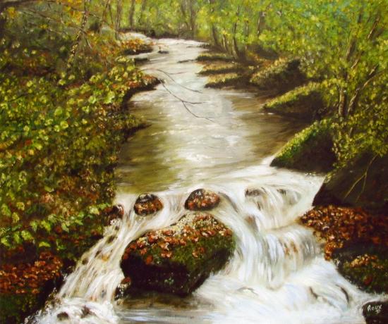 RIVIERE D'AUVERGNE (Huile sur toile)