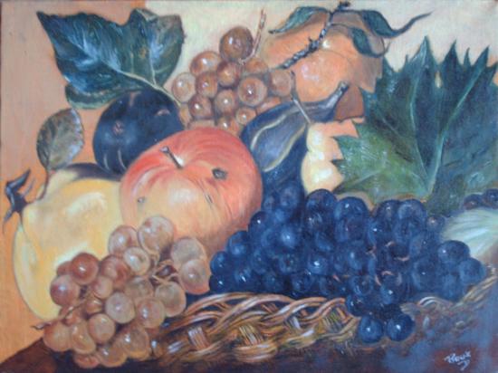 COUPE A FRUITS(Huile sur toile)