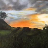 COUCHER DE SOLEIL(Huile sur toile)